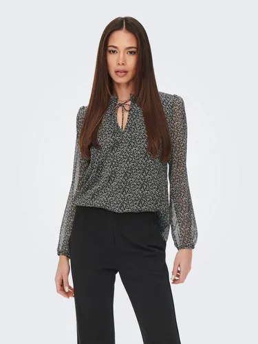 ONLY Damen Onlditsy L/S Blouse WVN Noos Bluse, Black 1, XS EU - Elegante Bluse aus 100% Polyester mit femininen Rüschen, perfekt für jeden Anlass. Ideal für stilbewusste Damen.