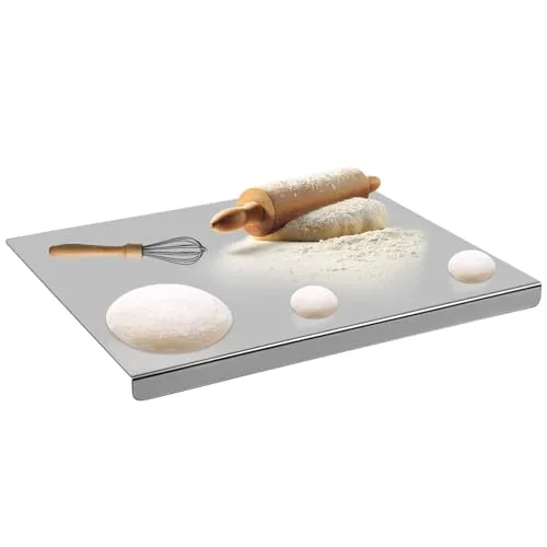 Tosean Edelstahl-Schneidebrett 30 x 40cm,Küche Schneidbrettchen,Schweres Schneidebrett zum Kochen, Backen Brot Restaurant zum Kneten, für Fleisch, Gemüse für Küche Bar