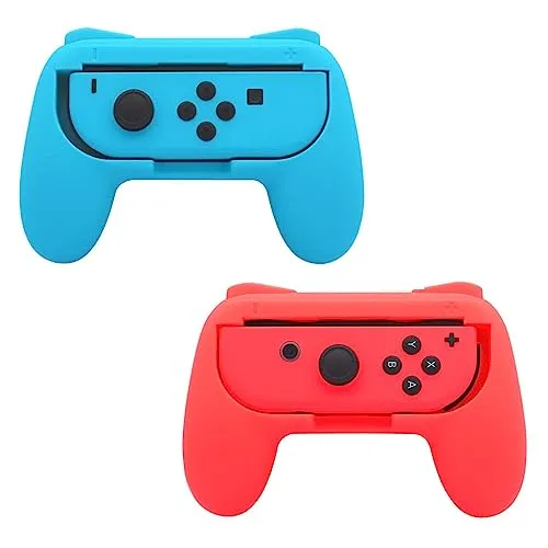 INF Griffe kompatibel mit Nintendo Switch Joy-Con, Griffe für Joy-Con-Bedienelemente, 2er-Pack, Farbe Rot/Blau