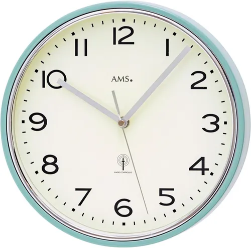 AMS Wanduhr Modell 5508 - Modern & Elegant - Stylische Wanduhr mit 25 cm Durchmesser, analoger Anzeige und hochwertigem Metall-Glas-Gehäuse. Perfekt für jedes Wohnambiente!