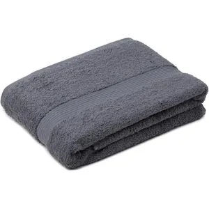 Gözze Handtuch New York Uni, anthrazit 100 x 150 cm - Hochwertiges Duschtuch aus 100% Baumwolle, 550g/qm, mit hoher Saugfähigkeit und eleganter Bordüre. Pflegeleicht, waschbar bis 60 °C und trocknergeeignet.