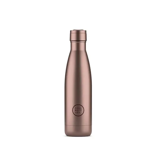 Cool Bottles Isolierflasche 500 ml Metallic Rose Trinkflasche aus Edelstahl | Triple-Cool-Technologie hält Getränke bis zu 36 Std. kalt und 18 Std. warm. Aus Edelstahl und BPA-frei