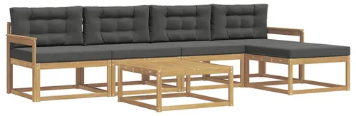 vidaXL Outdoor-Sofagarnitur 6-teilig Weiß und Anthrazit