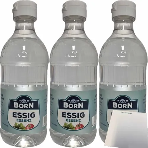 usy Bundle für Born Essig Essenz Hell mit 25% Säure 3er Pack (3x400g Flasche) + usy Block