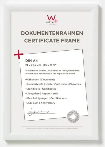 Walther Bilderrahmen Kunststoffrahmen Trendstyle KP130W 21x29,7cm weiss