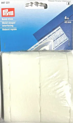Bund-Vlies perforiert 1,20€/m 4mx40 mm Bügeleinlage Prym 997221 Bund Vlies weiß