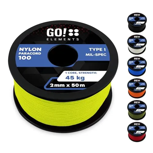 Paracord 100 Typ I | ø 2mm in gelb von GO!elements