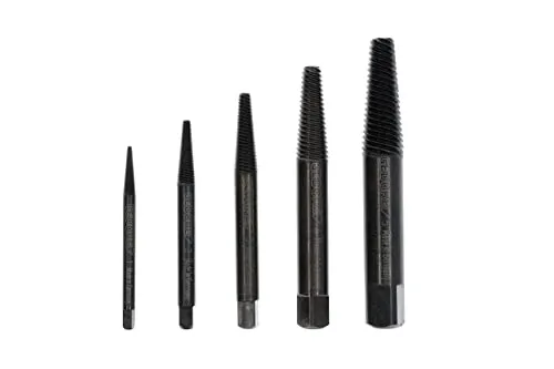 GEDORE Schraubenausdreher-Set 6759620 5-teilig - Schraubwerkzeuge, 5-teiliges Set zum mühelosen Entfernen abgebrochener Schrauben mit ergonomischem Griff aus Chrom-Vanadium-Stahl für maximale Haltbarkeit und Präzision.