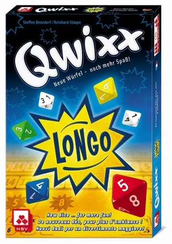 NSV 4121 - Quixx Longo, Würfelspiel - Gesellschaftsspiel mit 8-seitigen Würfeln und individuellen Glückszahlen für noch mehr Spielspaß und Punkte - ideal für schnelle Runden ohne Wartezeiten!
