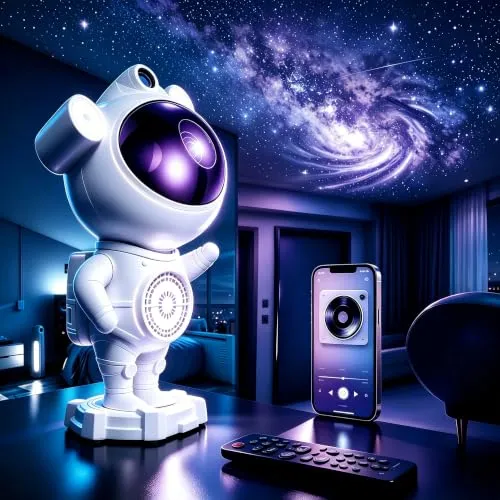 Recsg Astronaut Galaxy Projektor mit Bluetooth Lautsprecher von Recsg