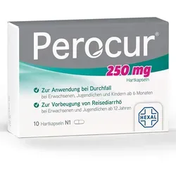 Perocur 250 mg Hartkapseln - Praktische Hartkapseln mit Trockenhefe zur Unterstützung der Darmflora. Ideal für die Anwendung bei akuten Magen-Darm-Beschwerden und auf Reisen.