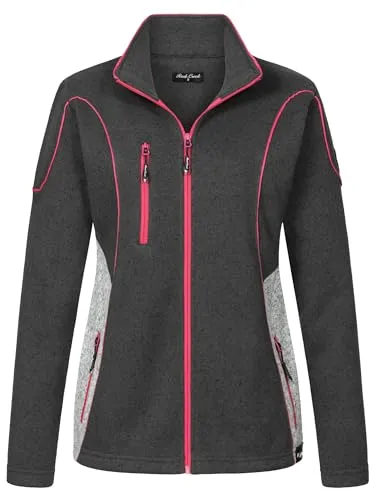 Rock Creek Damen Fleecejacke - Melange Fleecejacke für Outdoor-Aktivitäten - Outdoor Fleecejacken für Damen, stilvolles Design mit Stehkragen und praktischen Seitentaschen für Wärme und Komfort bei jedem Abenteuer.