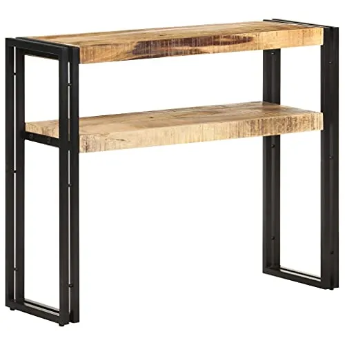 vidaXL Konsolentisch 90x30x75 cm aus rauem Mangoholz