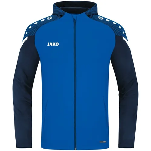 JAKO Herren Kapuzenjacke Performance, Royal/Marine, M - Funktionsjacke aus 100% recyceltem Polyester, mit praktischen Seitentaschen und stylischen Kontrasteinsätzen für sportliche Aktivitäten.