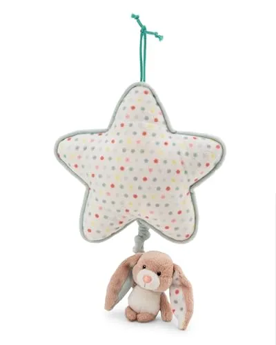 NICI Spieluhr Stern 21x20cm mit Hase Fjella 9cm - rosa - Einschlafhilfe für Babys und Kleinkinder ab der Geburt, Stofftier für Jungen und Mädchen Ideal für Bett, Kinderwagen & Wiege | 61882