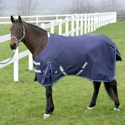 USG Paddock- / Transport- / Regendecke für Pferde - 155 cm - Winterdecke für Pferde, wasserdicht und atmungsaktiv, ideal für wechselhaftes Wetter mit abnehmbaren Kreuzgurten und Fleece-Unterlage.