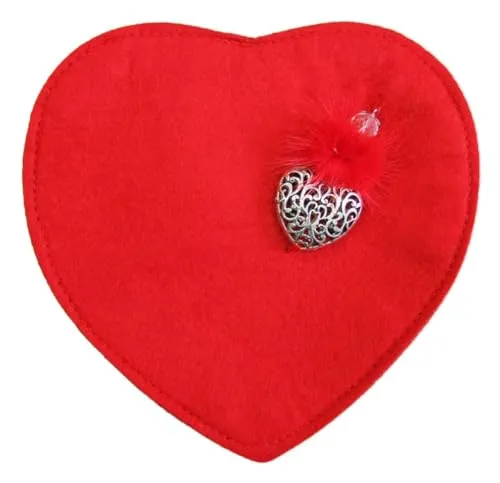 Herz Trachten Handtasche mit Herzanhänger | Rot