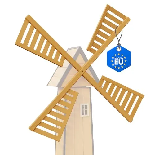 Flügel aus Holz für Windmühle, imprägniert, 90 cm Spannweite - Windspiele & Windsäcke - Hochwertige, imprägnierte Holzflügel für Zierwindmühlen mit 90 cm Spannweite, ideal für Garten und Terrasse.