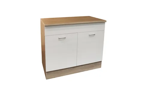 Stella Trading Spülenunterschrank in Eiche Sonoma Optik - Midi- & Hochschrank für Küchen mit modernem Design, bietet großzügigen Stauraum hinter 2 Türen und ist einfach zu montieren.