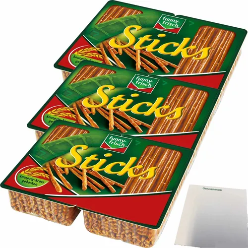 funny-frisch Sticks Salzstangen 3er Pack 3x200g Packung usy Block