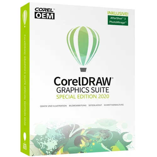 CorelDRAW Graphics Suite - Special Edition 2020 mit AfterShot und PhotoMirage - Umfassende Grafikdesign-Software für Windows, ideal für kreative Profis, inklusive leistungsstarker Bildbearbeitungs-Tools und einfacher Anwendung.