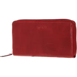 MANO Geldbörse Donna Aurona rot - Portemonnaie aus 100% Ziegenleder, stilvolles Design in Rot, ideal für den täglichen Gebrauch und sorgt für Eleganz und Funktionalität.