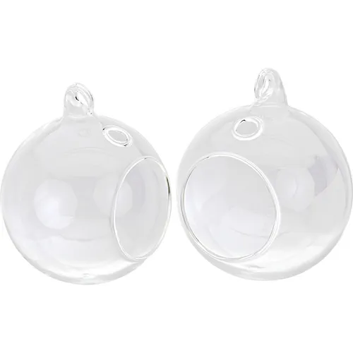 VBS Glaskugel Set 2 Stück offen 9 cm Dekokugel für kreative Gestaltung