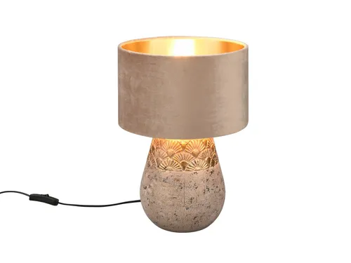 Reality Leuchten LED Nachttischlampe - Elegante Designlampe für Fensterbank oder Nachttisch - Nachttischleuchten mit warmweißem, dimmbarem Licht und stilvollem Samt-Keramik-Design, ideal für eine gemütliche Wohnatmosphäre.