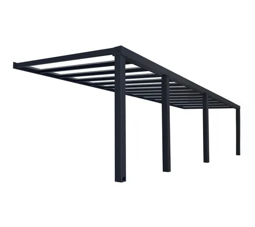 Palram - Canopia Aluminium Terrassenüberdachung Stockholm | Anthrazit | 341x950x324 cm - Moderne Terrassenüberdachung aus robustem Aluminium, ideal für ganzjährige Nutzung. Schützt vor UV-Strahlung und Wetter, mit schraubenfreiem Dachsystem und einfacher DIY-Installation.