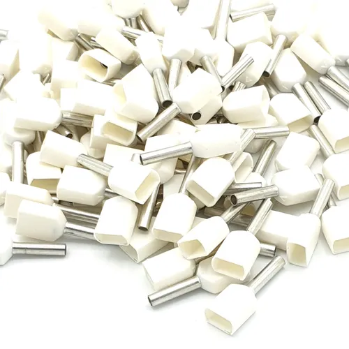 100x 0,5mm Weiße Doppelmantel-Crimphülsen isolierte Kabelendklemme