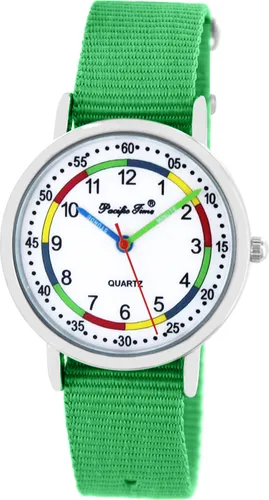 Wasserdichte Kinder-Lernuhr mit bunten Zeigern - Armbanduhren für Kinder, ideal zum Lernen der Uhrzeit. Robuste, wasserdichte Uhr mit großem Zifferblatt und strapazierfähigem Nylonarmband – perfekt für kleine Abenteurer und die Einschulung!