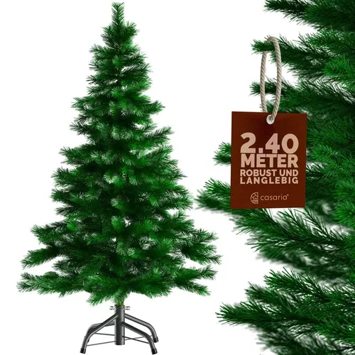 CASARIA Weihnachtsbaum 107678, 240cm - Künstlicher Weihnachtsbaum - 240cm großer, robuster künstlicher Weihnachtsbaum mit 1215 dichten PVC-Spitzen. Einfacher Aufbau dank Stecksystem, ideal für große Räume und umweltfreundlich durch Wiederverwendbarkeit.