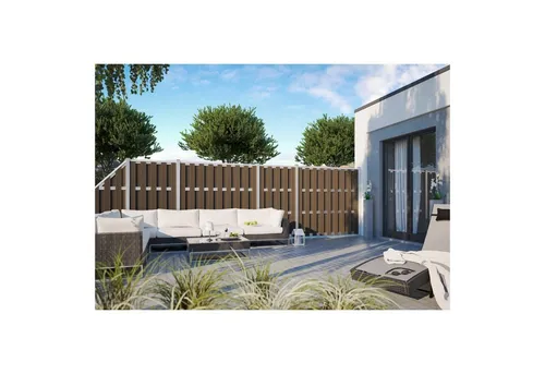 Tetzner & Jentzsch Gartenzaun JINAN-Serie braun / WPC Sichtschutzzaun