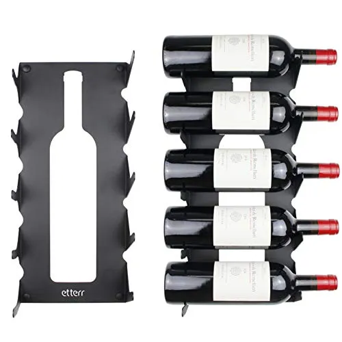 etterr Weinregale aus Stahl für alle Weinsorten, mit Wandankern und Verkleidung. (Schwarz)