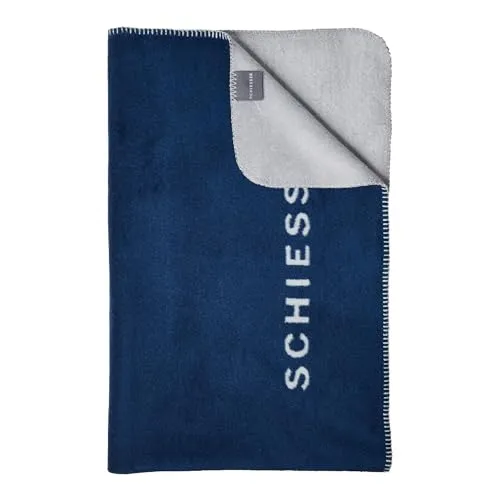 Schiesser Kuscheldecke Klara | Wendeoptik 150x200cm | Schadstoffgeprüft, Dunkelblau