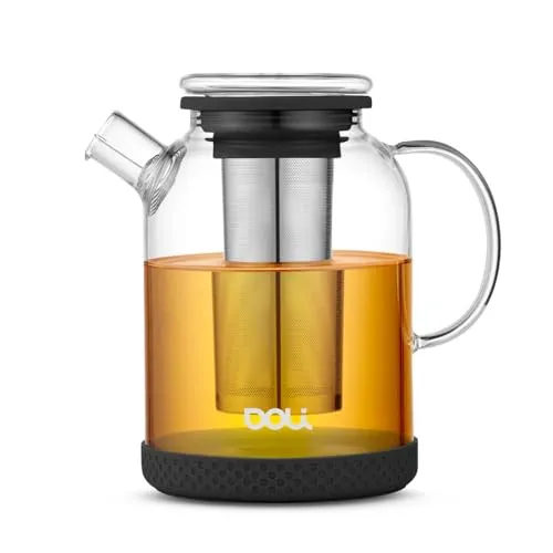 Doli 1,5L Teekanne Glas mit Siebeinsatz Black