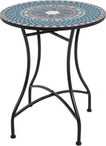 COSTWAY Gartentisch 60x60x72cm mit Mosaikdesign