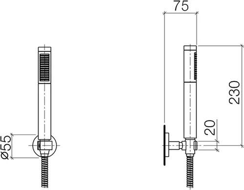 Dornbracht Brausegarnitur mit Stabhandbrause 27806625-00 von Dornbracht