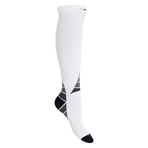 CFLEX Herren & Damen Sport Strümpfe (1 Paar) Kompressions Kniestrümpfe - Weiss-Grau 35-38