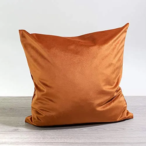 LYSEL Kissen Deko Kupfer Samtia 40x40 Polyester Kissenbezug Dekokissen