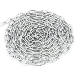 DQ-PP Stahlkette DQ-PP STAHLKETTE, 5m, 2-10mm, Kurzgliedrig C2, Rundstahlkette, Ø 7 mm, Absperrkette, Rundstahlkette, Eisenketten, Absperrketten, Zurrketten Ø 7 mm