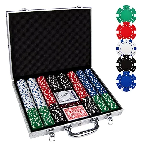 Comie Pokerchips, 500-teiliges Pokerchip-Set mit Aluminium-Reisekoffer, 11,5 g Poker-Set für Texas Holdem Blackjack-Glücksspiel