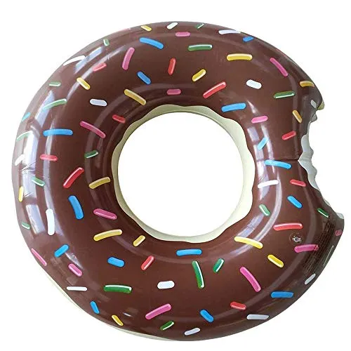 Amacoam Donut Schwimmring Aufblasbarer Donut Schwimmreifen #90 Luftmatratze Donut Wasserspielzeug für Erwachsene und Kinder Float Spielzeug Pool Luftmatratze für Pool Party Strand etc, Braun