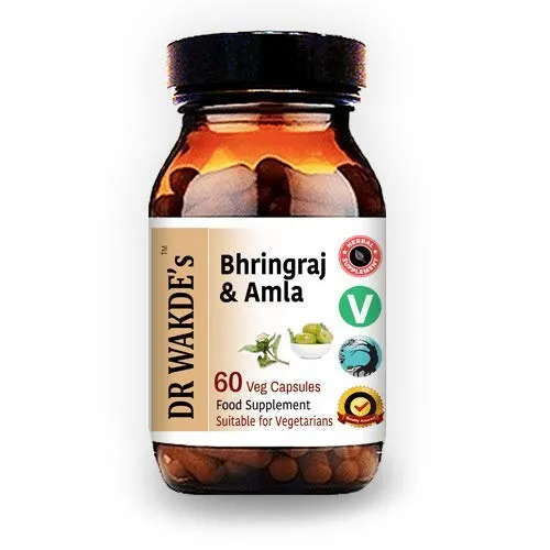 DR WAKDE'S Bhringraj & Amla Kapseln | 60 Vegi Caps | 100% pflanzlich