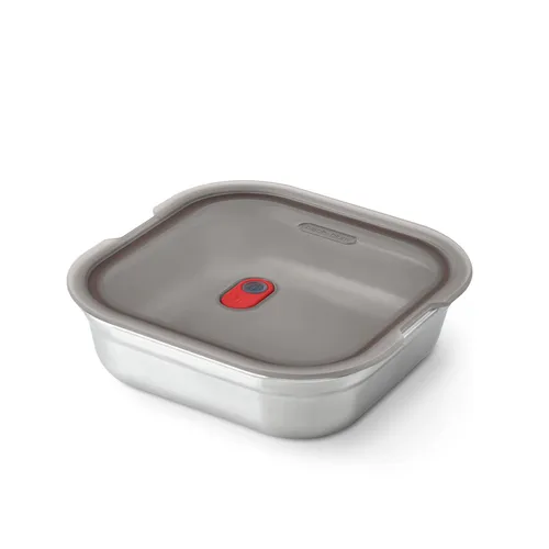 Steel Food Box Square 1,1 Liter - Auslaufsichere Edelstahl-Box - Outdoor Geschirr für die ideale Aufbewahrung und Zubereitung, 100% auslaufsicher dank Vakuum-Deckelverschluss und mikrowellengeeignet.