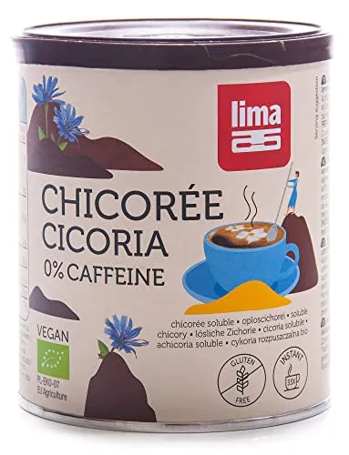 Lima Chicorée Instant Glutenfrei 100 g - Glutenfreier Kaffeeersatz aus biologisch angebauten Zichorienwurzeln, koffeinfrei und reich an Ballaststoffen. Ideal für eine gesunde Ernährung und umweltfreundlich verpackt.