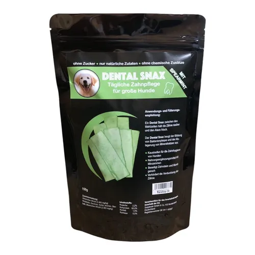 DENTAL SNAX - Zahnpflege für große Hunde mit Minzaromen  - 150 g/Beutel