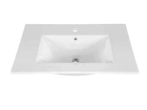Einbauwaschtisch 81 x 46 cm Weiß - Modernes Waschbecken - Elegantes Einbauwaschtisch aus Keramik für das Badezimmer. Mit kompakten Maßen von 81 x 46 cm passt es perfekt in moderne Räume und bietet eine stilvolle Lösung für Ihre Waschbedürfnisse.