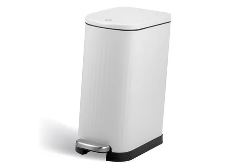 eluno Mülleimer 10 Liter - Schmaler Abfalleimer in Weiß - Moderner Mülleimer mit 10 Litern Fassungsvermögen, ideal für Küche, Bad oder Schlafzimmer. Der Soft-Close Deckel sorgt für geräuschloses Schließen und hygienische Müllentsorgung.