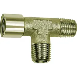 Riegler T-Stück, außen/außen/innen, G/R 1/8, SW 10, Messing vernickelt